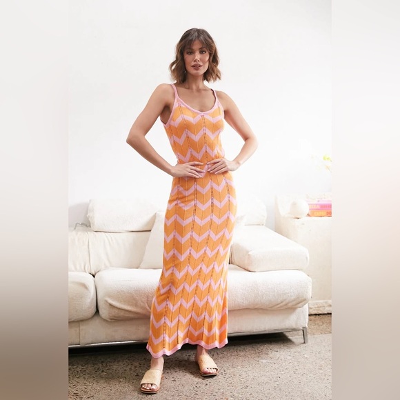 TALULAH - Maxi Dress‎ Pink and Orange - Picture 2 of 10